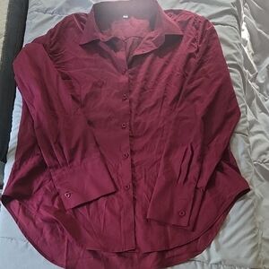 Burgundy Button-Up Shirt